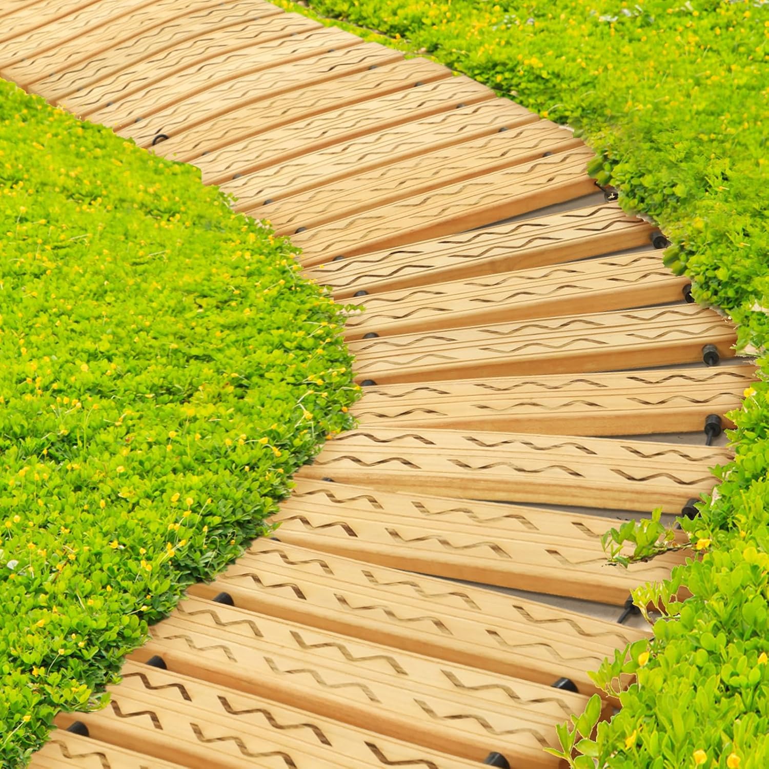 8 ft Non Slip Wooden Garden Pathway E8687