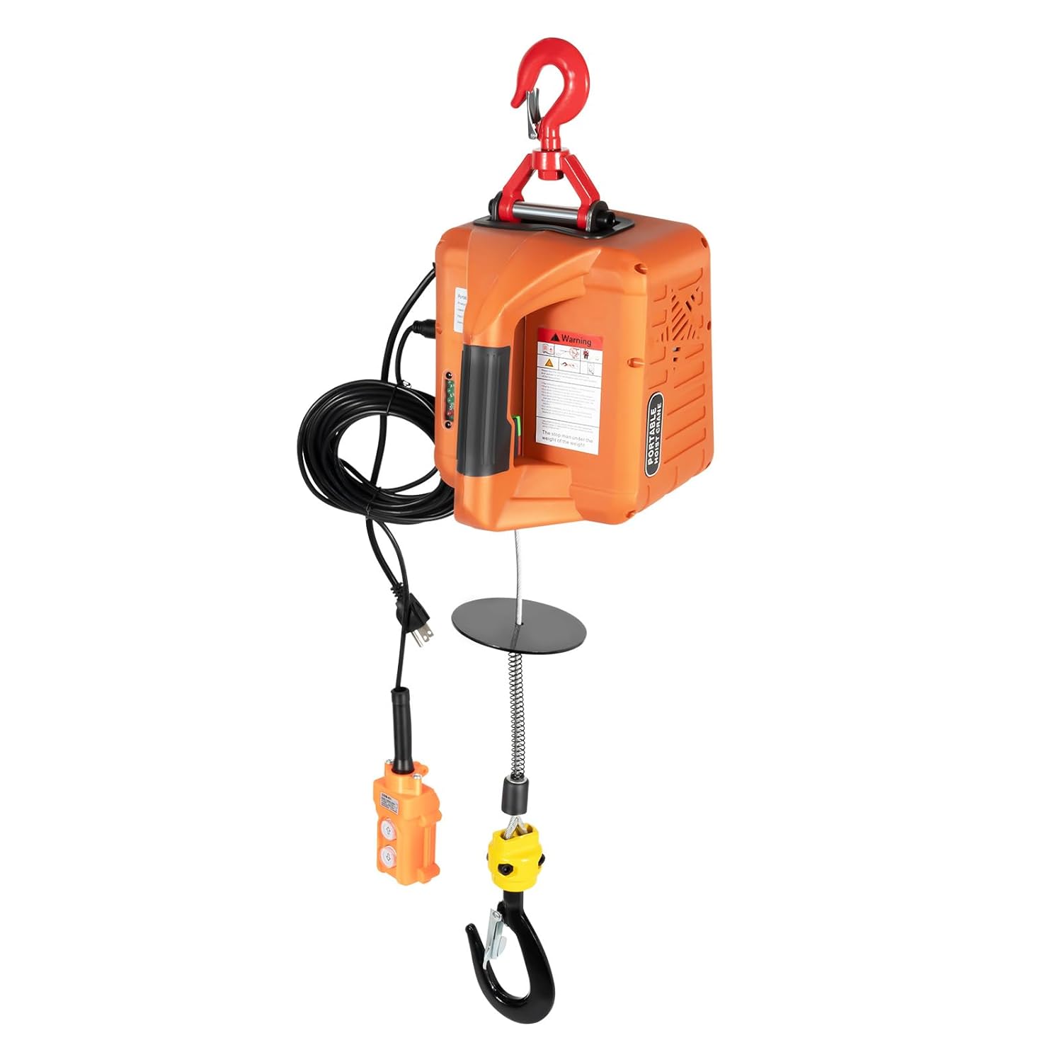 660LBS 110V 1500W Electric Hoist Winch with Wired and Wireless Remote Control Y255