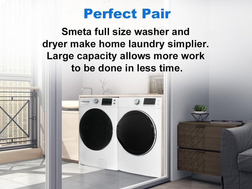 Stackable Washer And Dryer Combo, 4.5 Cu. Ft Front Load Washing Machine + 8.0 Cu.Ft Clothes Dryer A3983