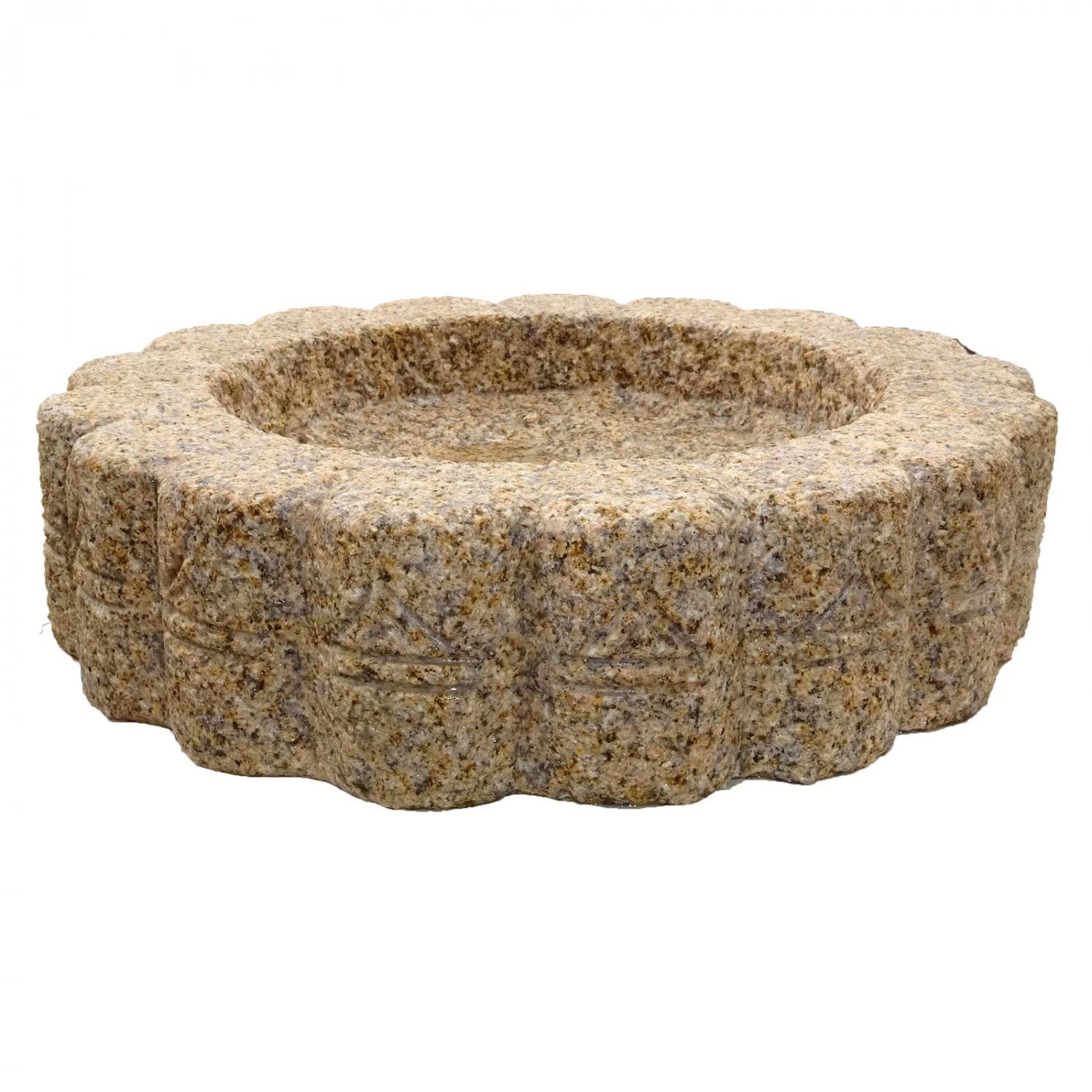 Hand Carved Stone Bird Bath U22410
