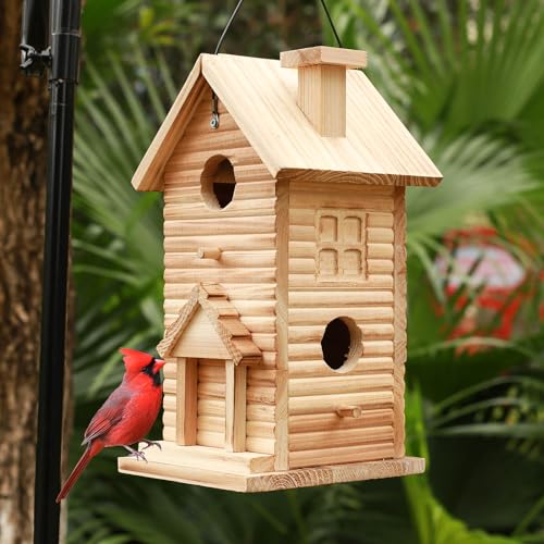 2 Hole Wooden Bird House O45255