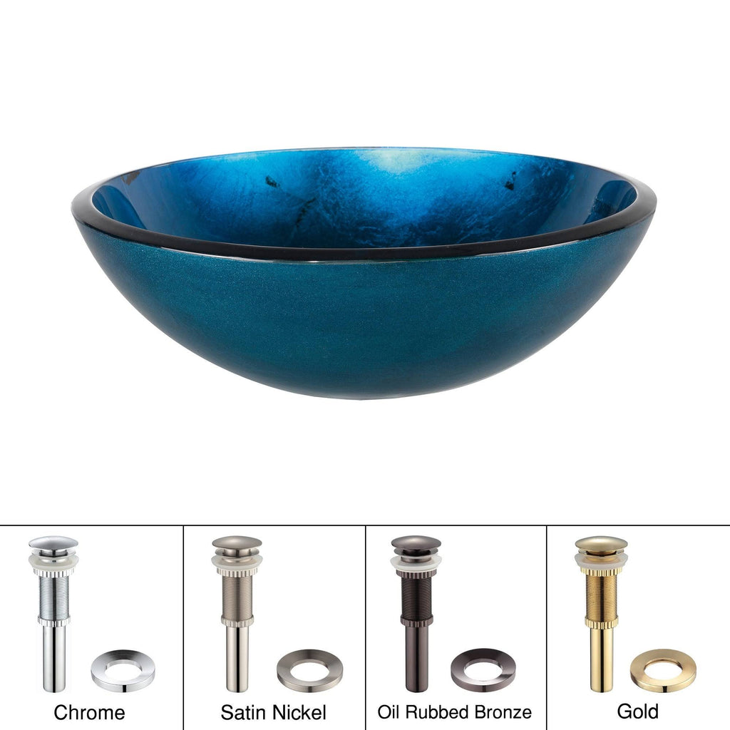 Blue Glass Vessel Sink Y9565