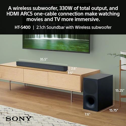 2.1ch Soundbar with Wireless Subwoofer, Black A4410