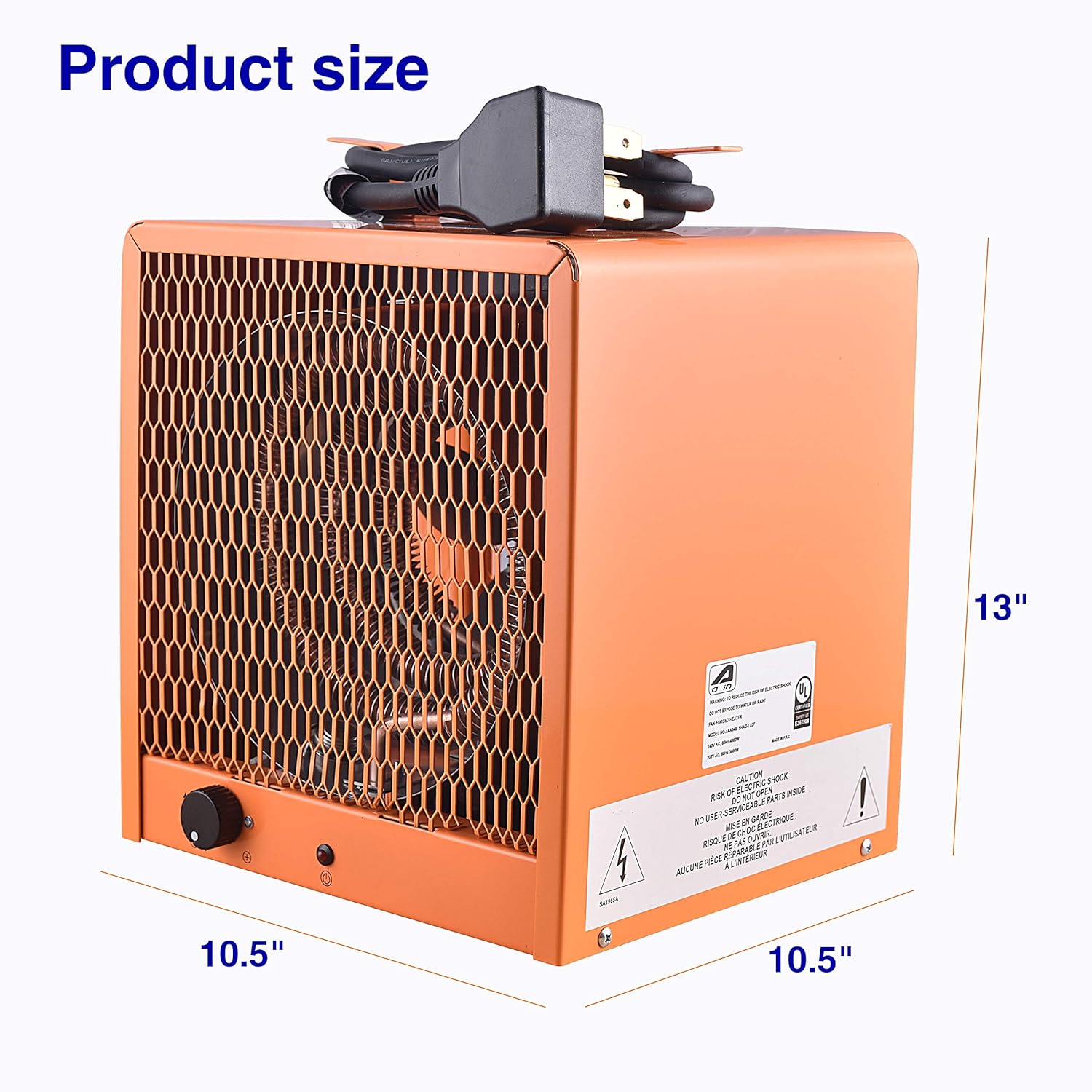 240 Volt 4800 Watt Portable Electric Heater with Thermostat Control K196