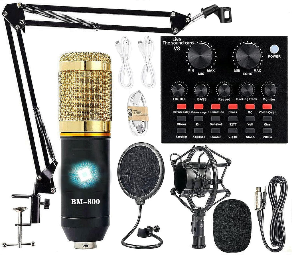 Podcast Equipment Bundle with Voice Changer Live Sound Card Audio Interface Pack of 2 Y52459