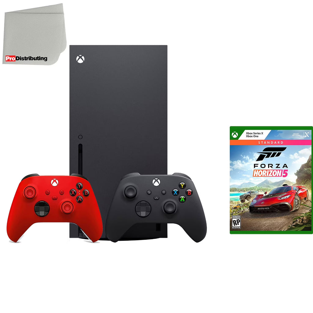 Xbox Series X 1TB Video Game Console with Extra Wireless Controller - Pulse Red - Forza Horizon 5 Standard Edition and Microfiber Cleaning Cloth A983