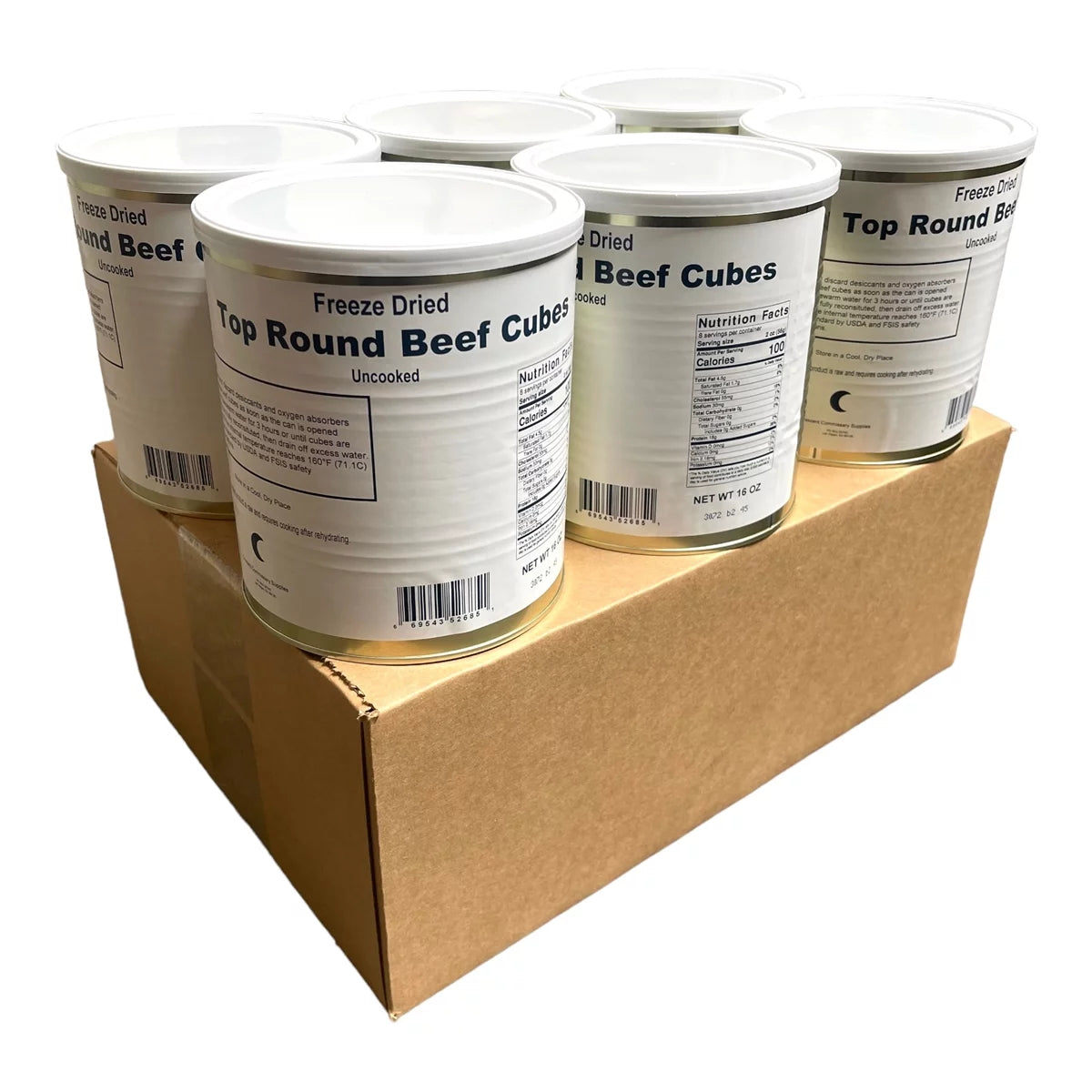 Freeze Dried Top Round Beef Cubes #10 Can Q88571