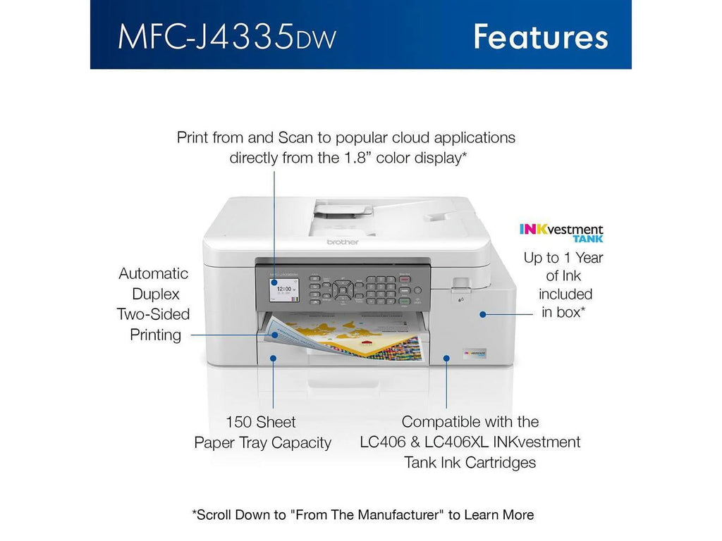Color Inkjet Printer with Duplex and Wireless Printing G9698