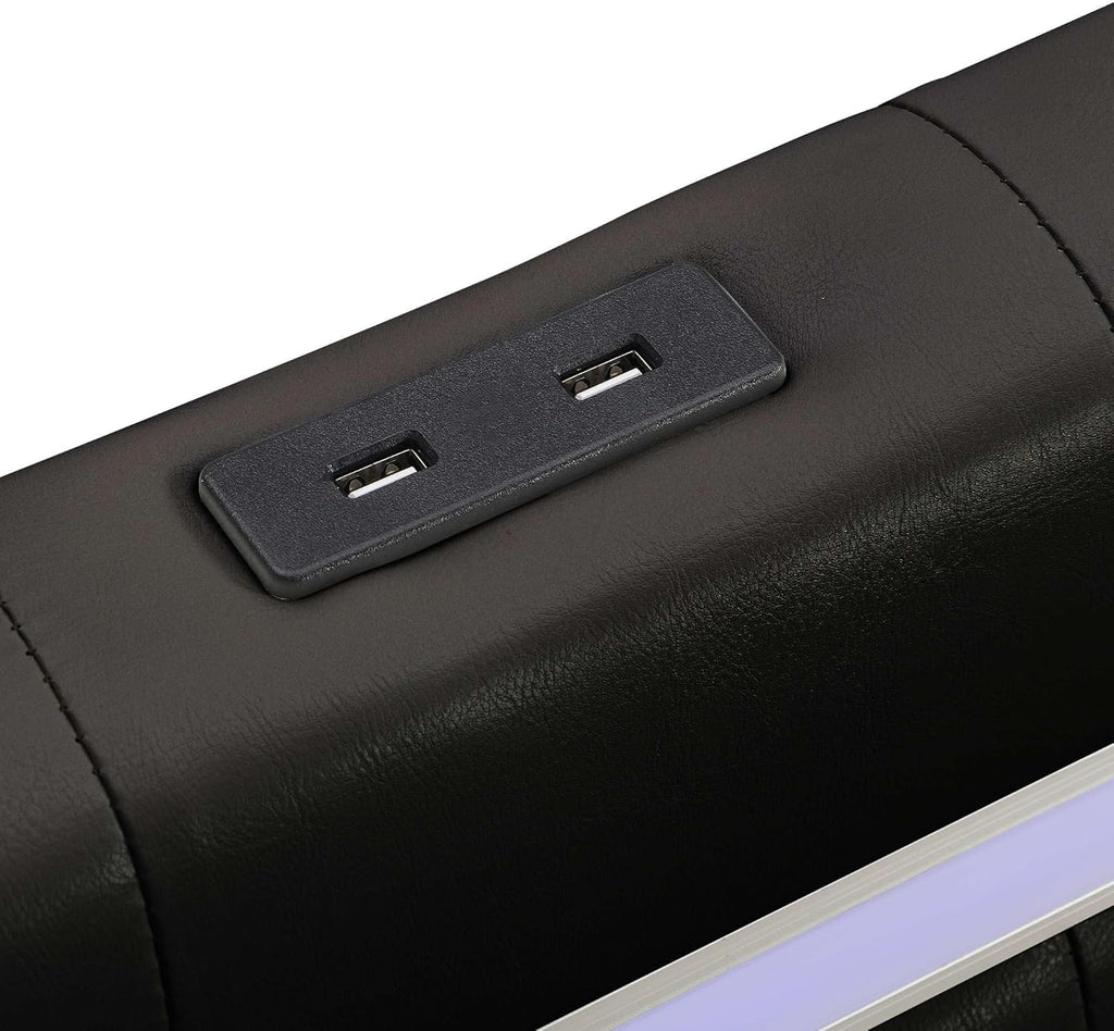 Full Size Floating Bed Frame with LED Lights and USB Charging P237258