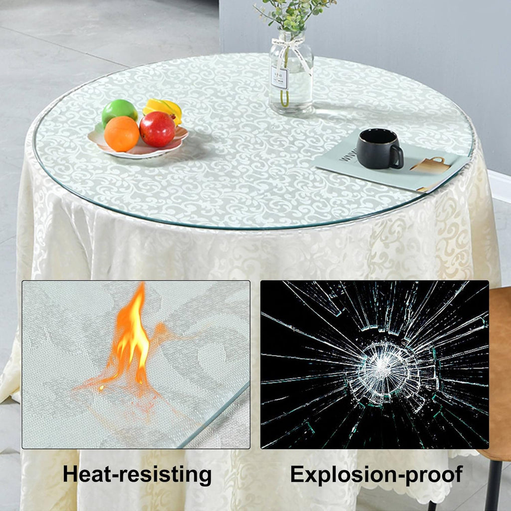 54 Inch Round Tempered Glass Table Top S750009