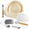 9.5 Inch Round & 10.5 Inch Oval Foldable Sourdough Bread Proofing Basket with Linen Liner S6003