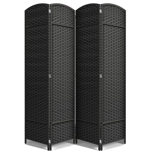 Black 8-Panel Folding Room Divider C2641