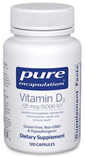 Vitamin D3 125 mcg (5,000 IU) Supplement - 120 Capsules X778
