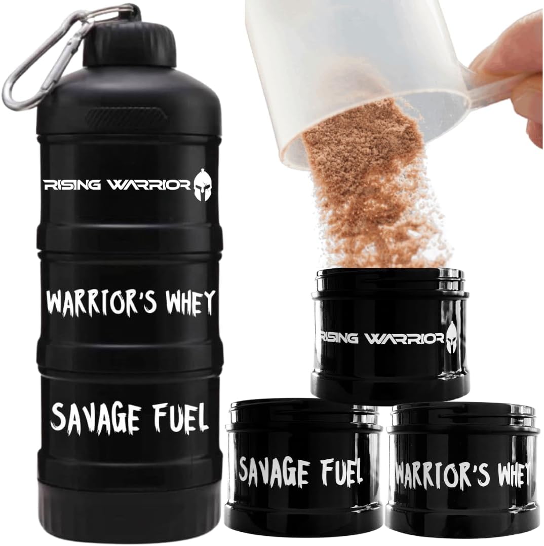 Portable Protein Powder Stackable Container with Top Cap Funnel C68300