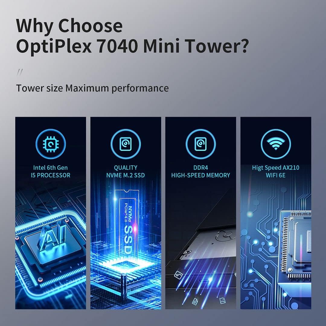PC Tower Desktop Computer i5 6500 32GB DDR4 Ram 512GB M.2 NVMe SSD 1TB HDD Windows 10 Pro (Renewed) B992234