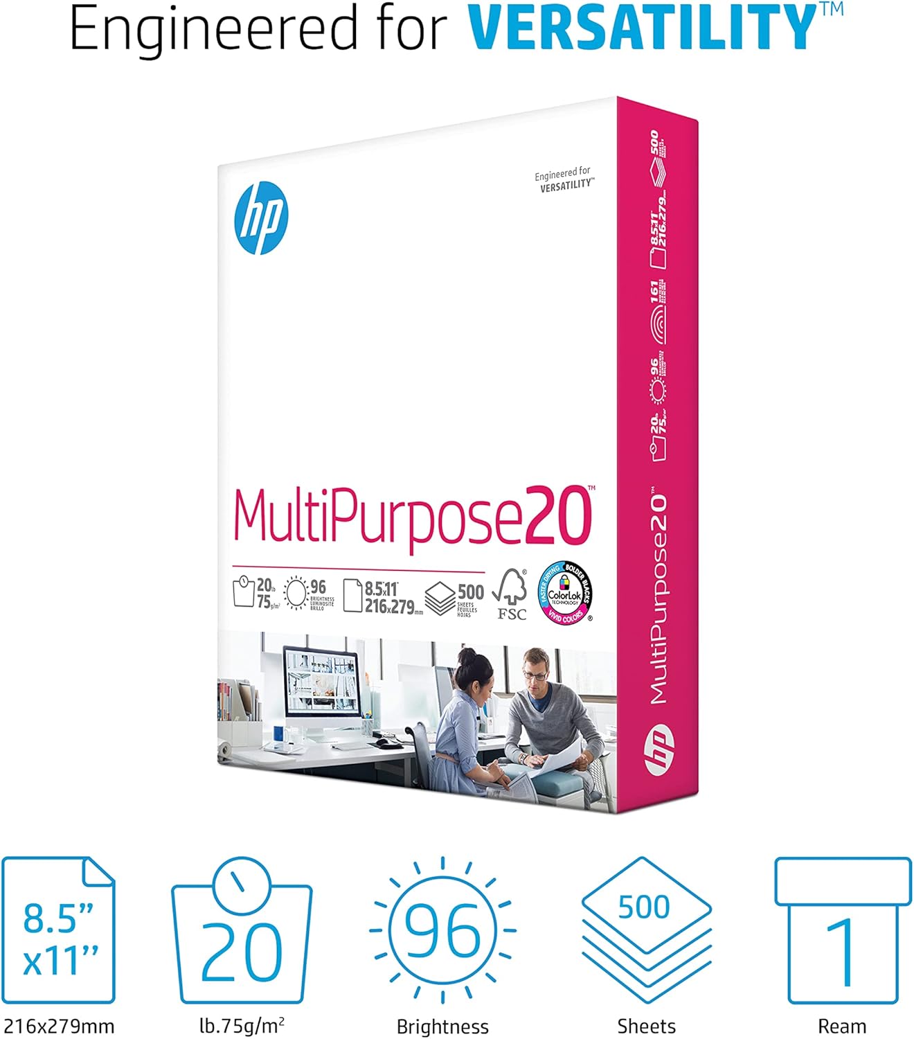 8.5 x 11 20 lb 96 Bright 500 Sheets Paper Y7626