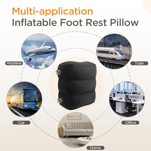 Inflatable Travel Foot Rest Pillow, Adjustable Height Leg Pillow O6484
