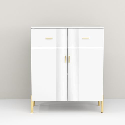 2 Door Sideboard with 2 Drawers and Shelves White N2732