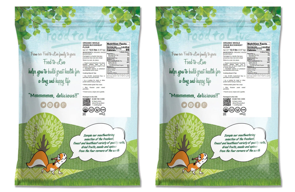 25 Pounds Organic Whole Grain Buckwheat Flour C810