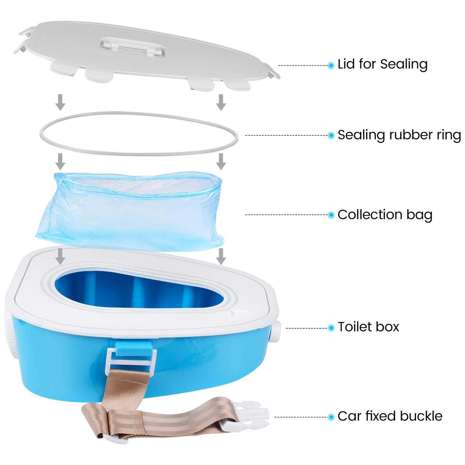 Portable Toilet Camping Toilet Commode Travel Potty E1987