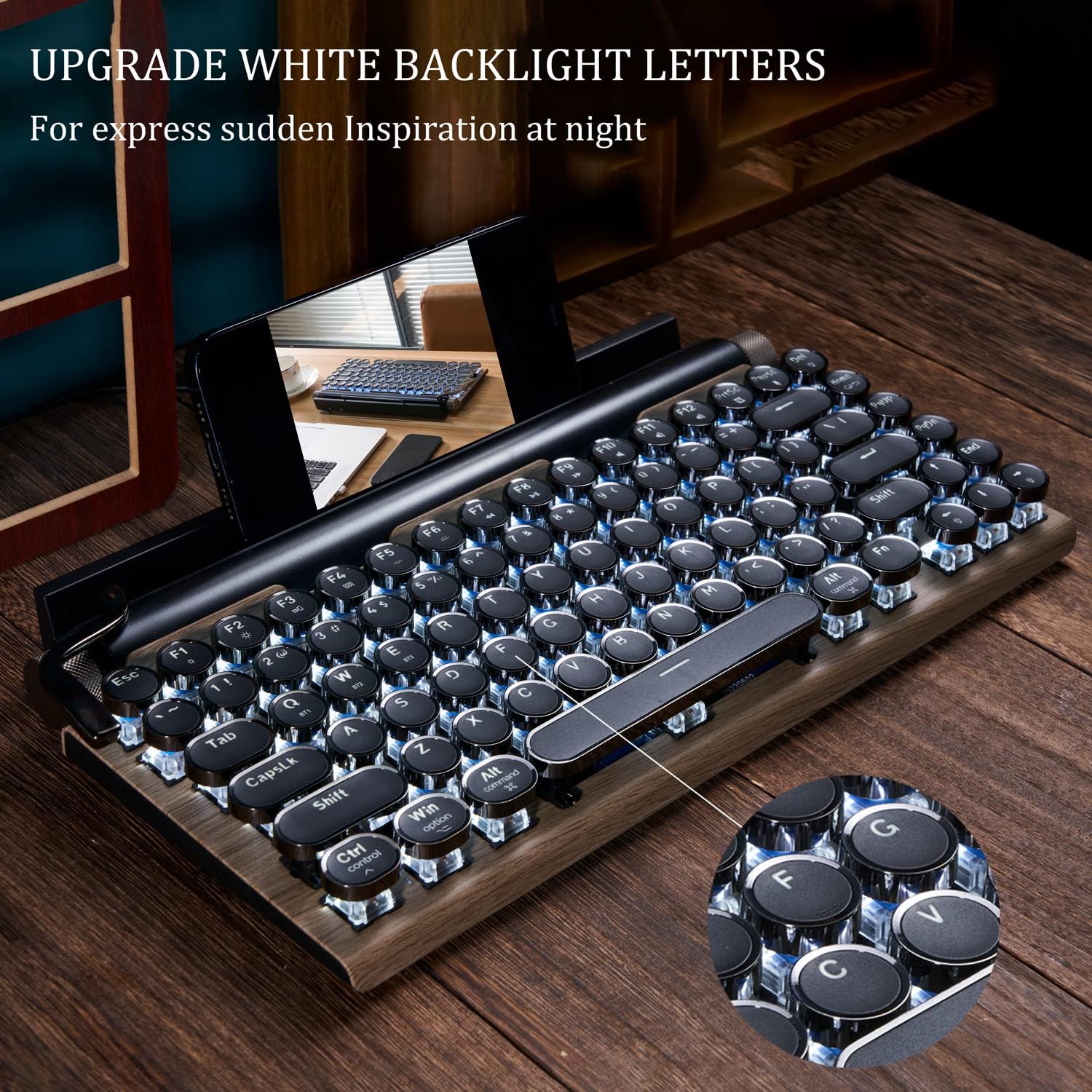 Retro Mechanical Keyboard with Bluetooth F442