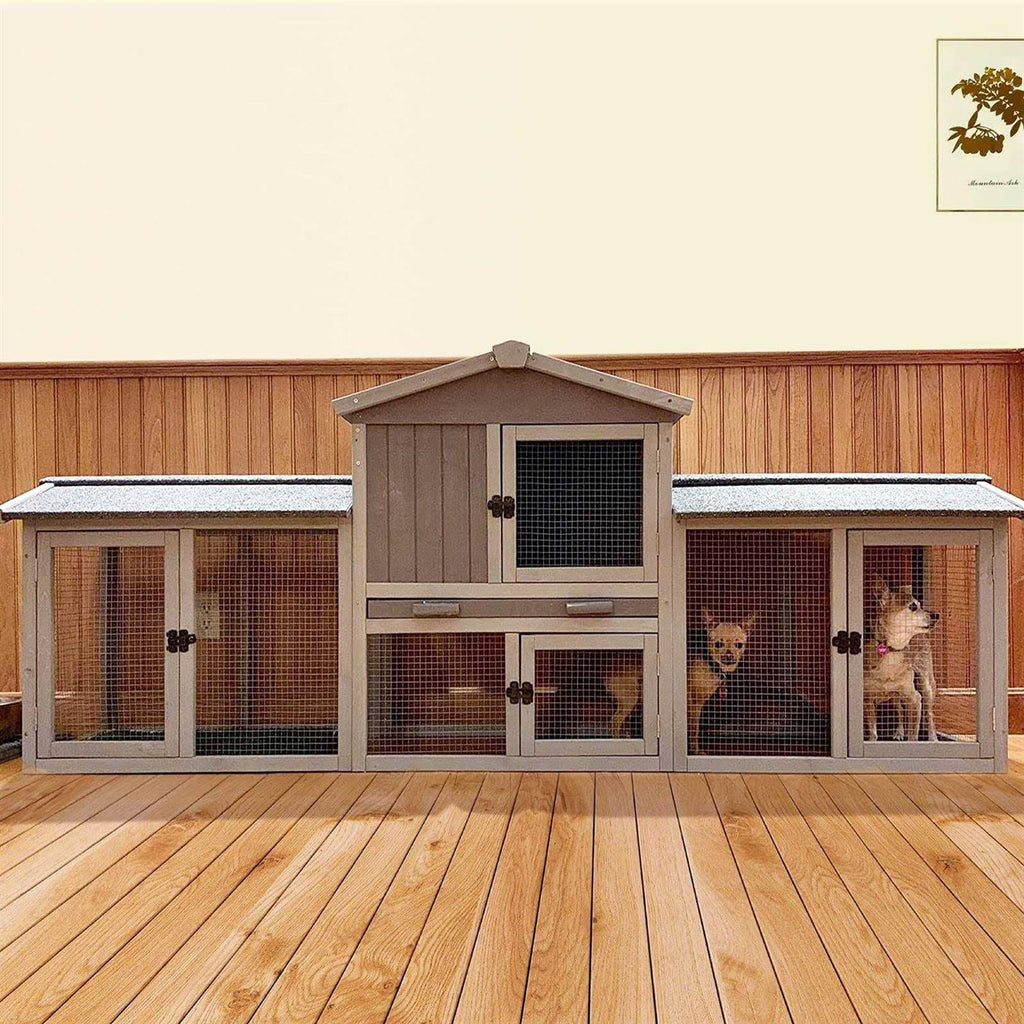 87.8 Large Outdoor Rabbit Hutch with Removable PVC Layer C648