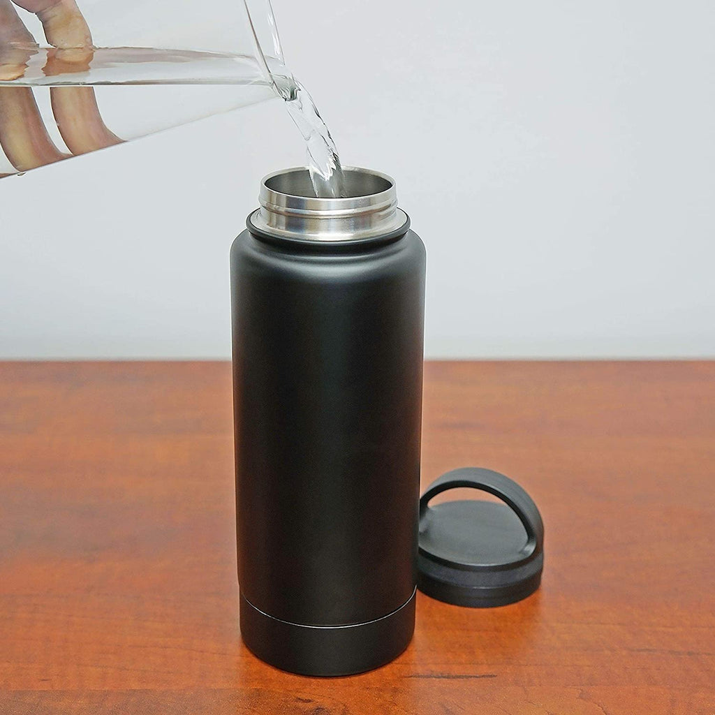 Black 12 Ounce Stainless Steel Drinking Tumbler Bottle Diversion Safe H438