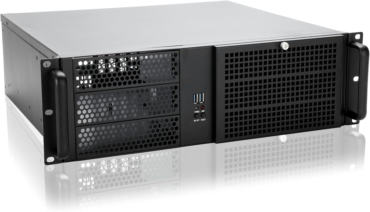 3u Rackmount Server Chassis with 3x5.25 Support PS2 PSU Side 80mm Fan Dust Filter Bracket Q361