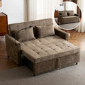 3 in 1 Convertible Sleeper Sofa Bed Futon Couch with USB Ports Brown V133023
