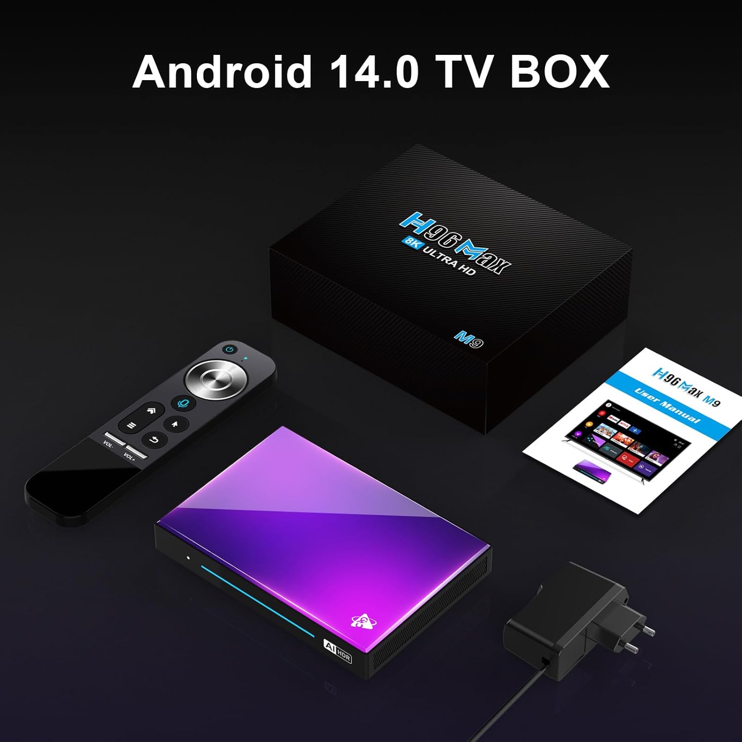 Android TV Box 8GB RAM 128GB ROM Android 14 WIFI6 1000M Ethernet BT5.4 P330