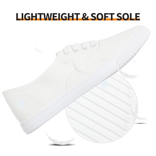 White Low Top Canvas Sneakers Z683