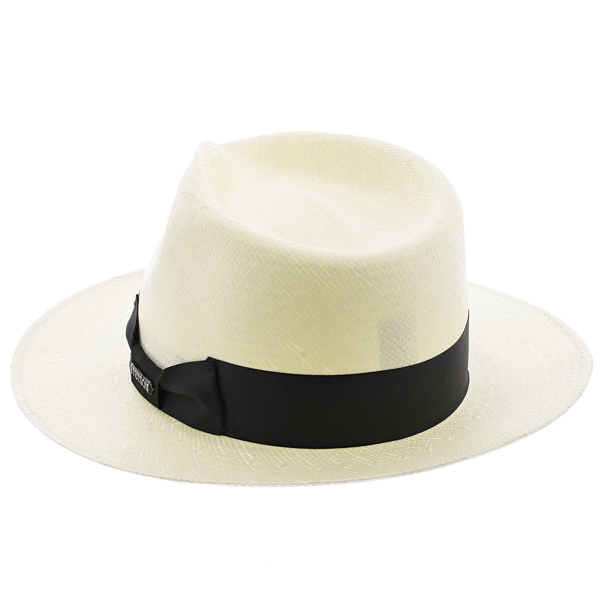 Natural Straw Shantung Fedora Hat H70617