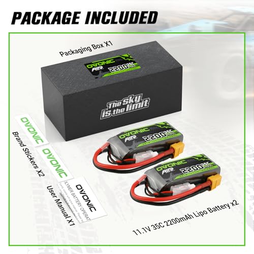 3s Lipo Battery 2200mAh 11.1V 35C with XT60 Connector (2pcs) A44331