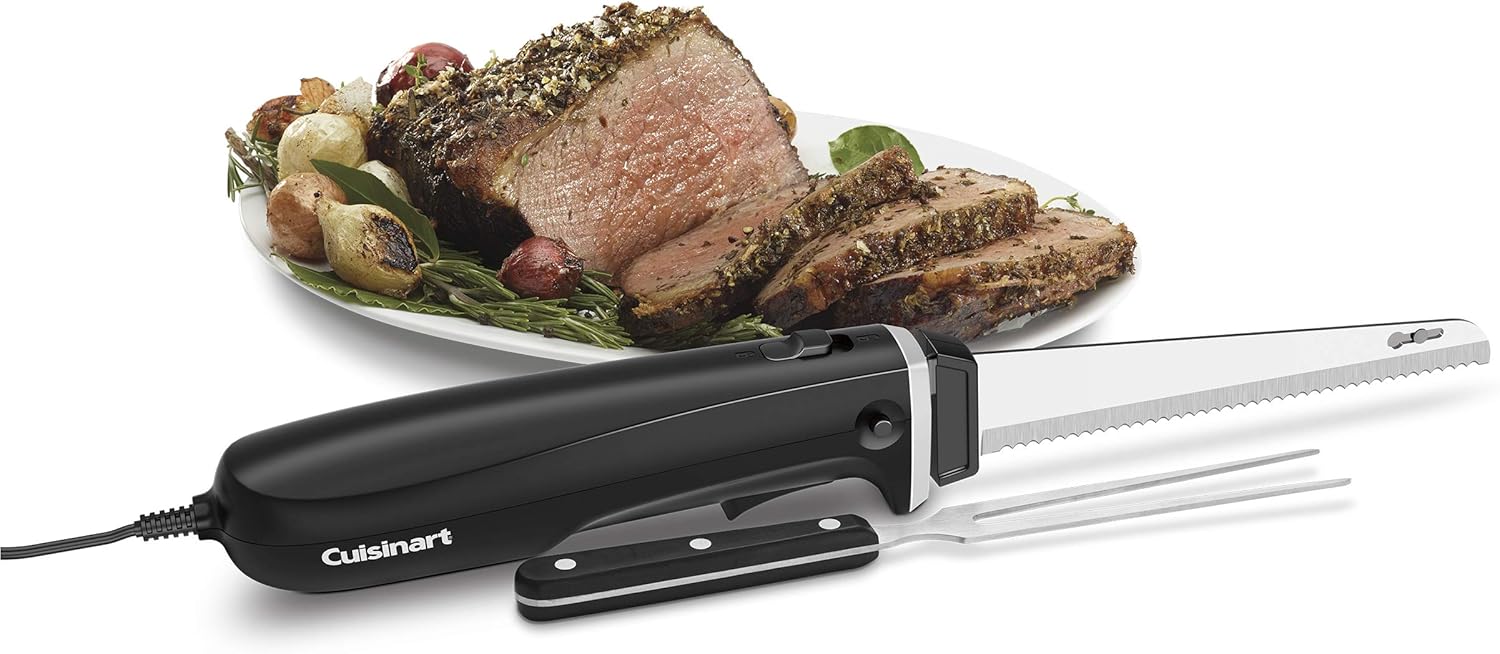 Stainless Steel Black Electric Knife with Cutting Board U82113