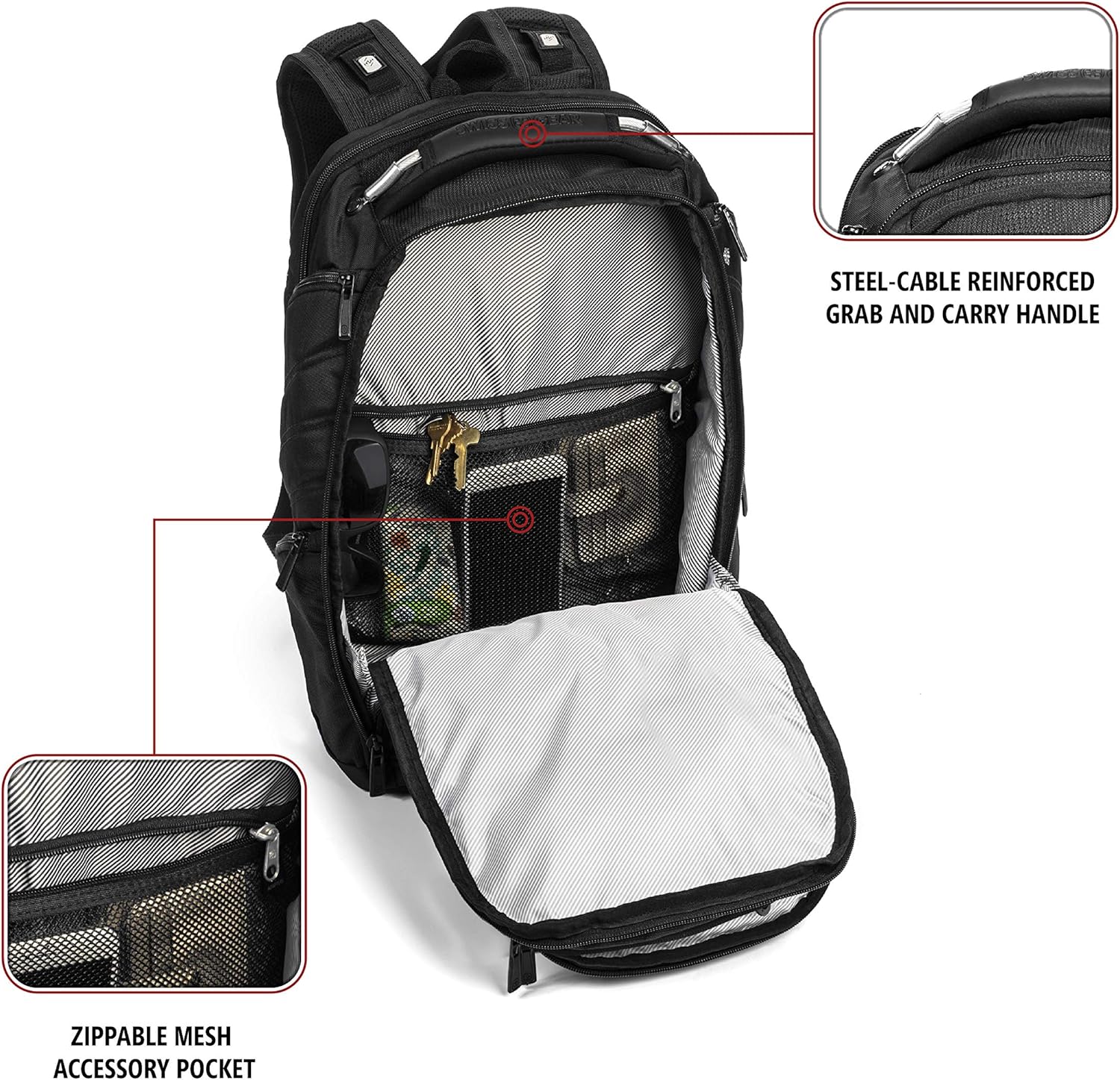 Black 17-Inch Laptop Backpack I787