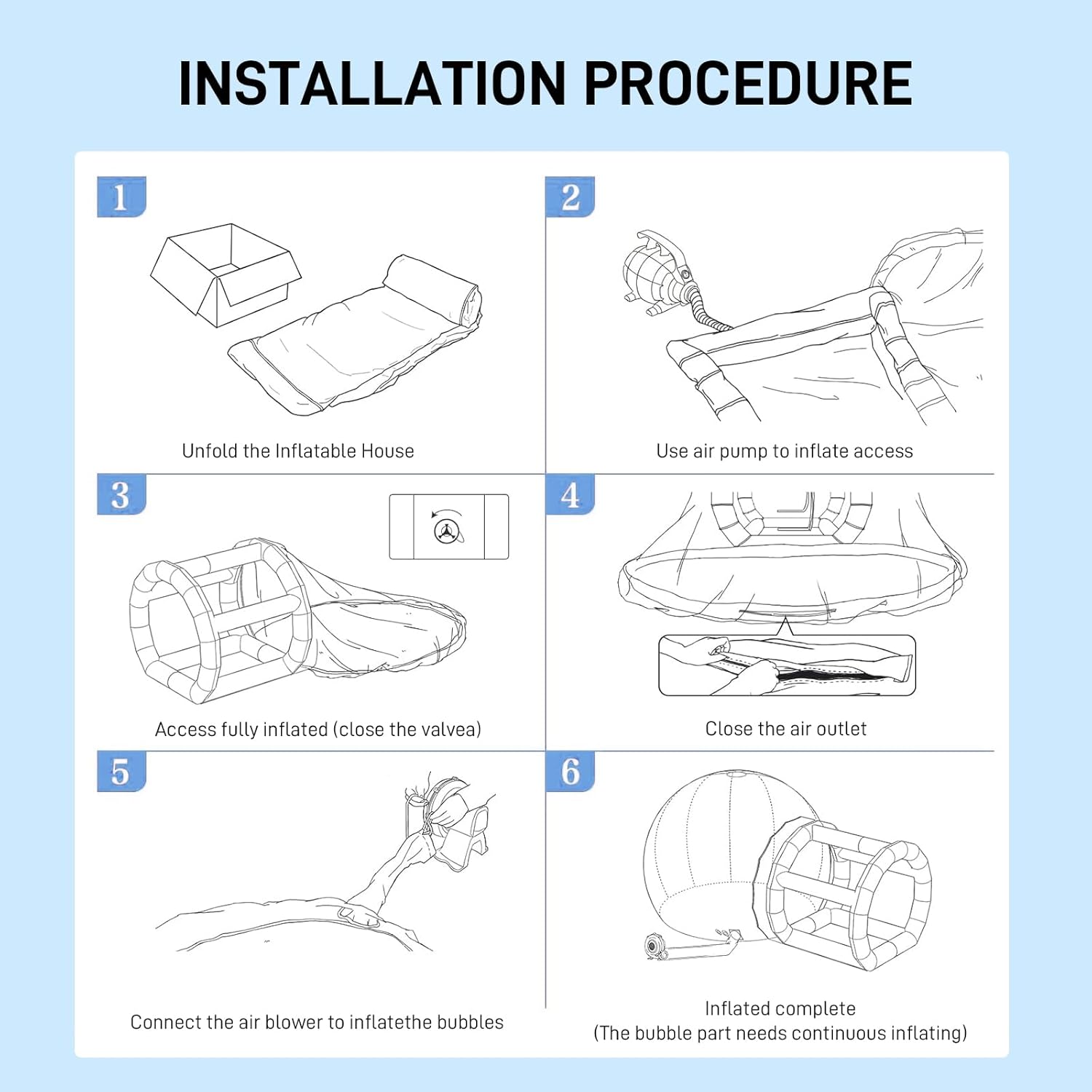 10FT PVC Inflatable Bubble Tent S7433