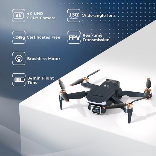 2650 ft Long Range Brushless Motor Drone with 4K HD Camera, 84 Mins Flight Time, 3 Batteries I3732