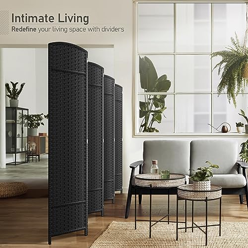 Black 8-Panel Folding Room Divider C2641