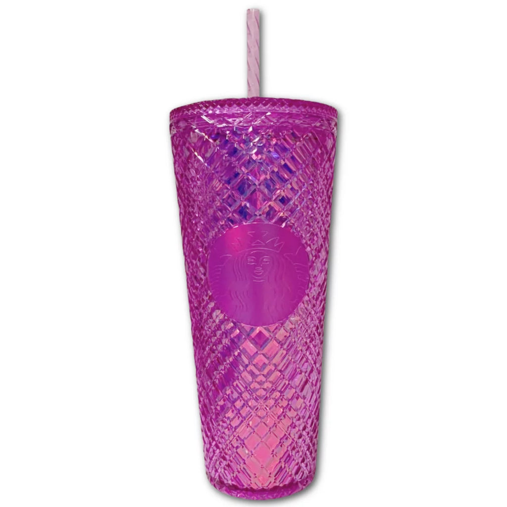 24oz Purple Cold Cup With Straw I9932