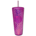 24oz Purple Cold Cup With Straw I9932