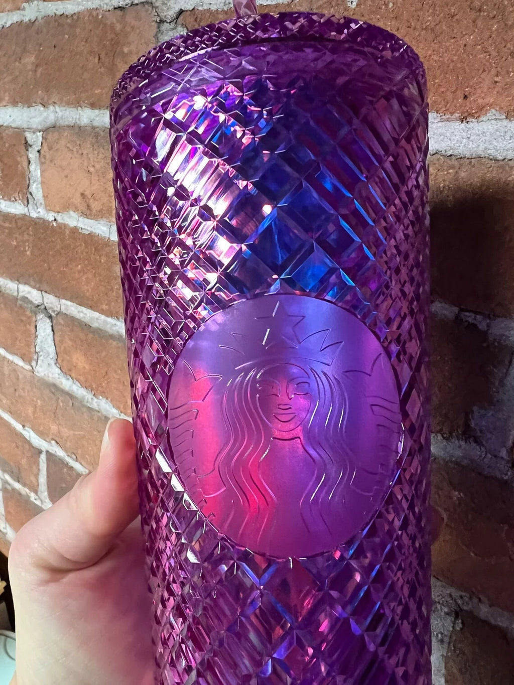 24oz Purple Cold Cup With Straw I9932