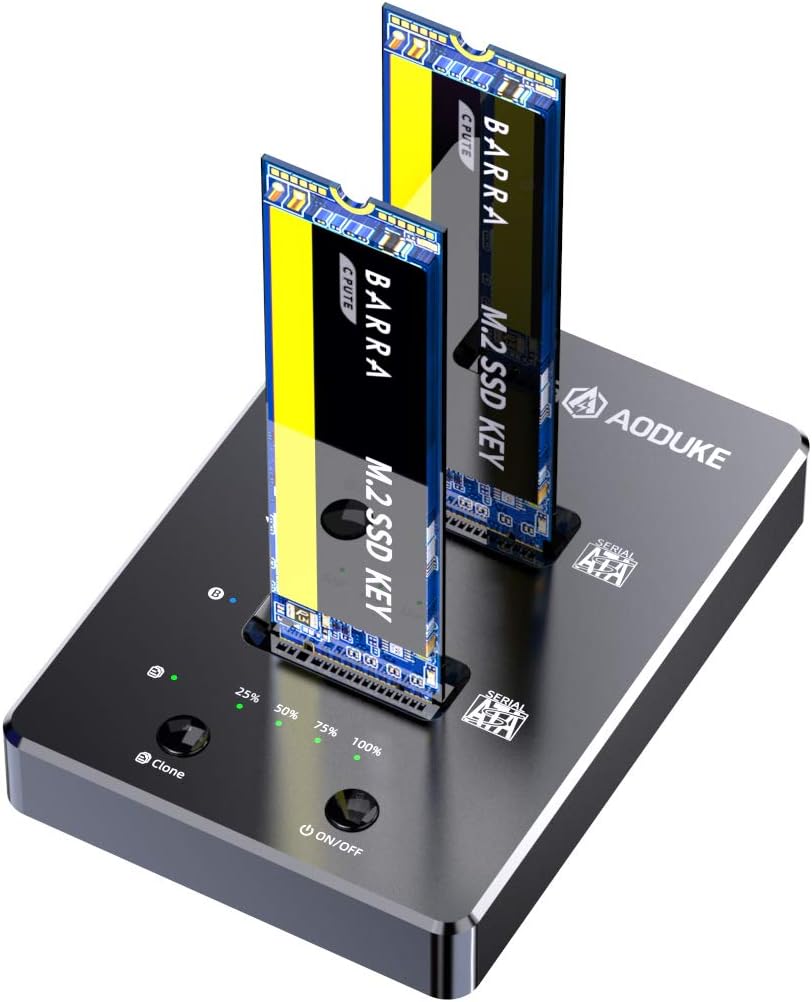 Dual-Bay NVME/SATA SSD Enclosure with Offline Clone I282