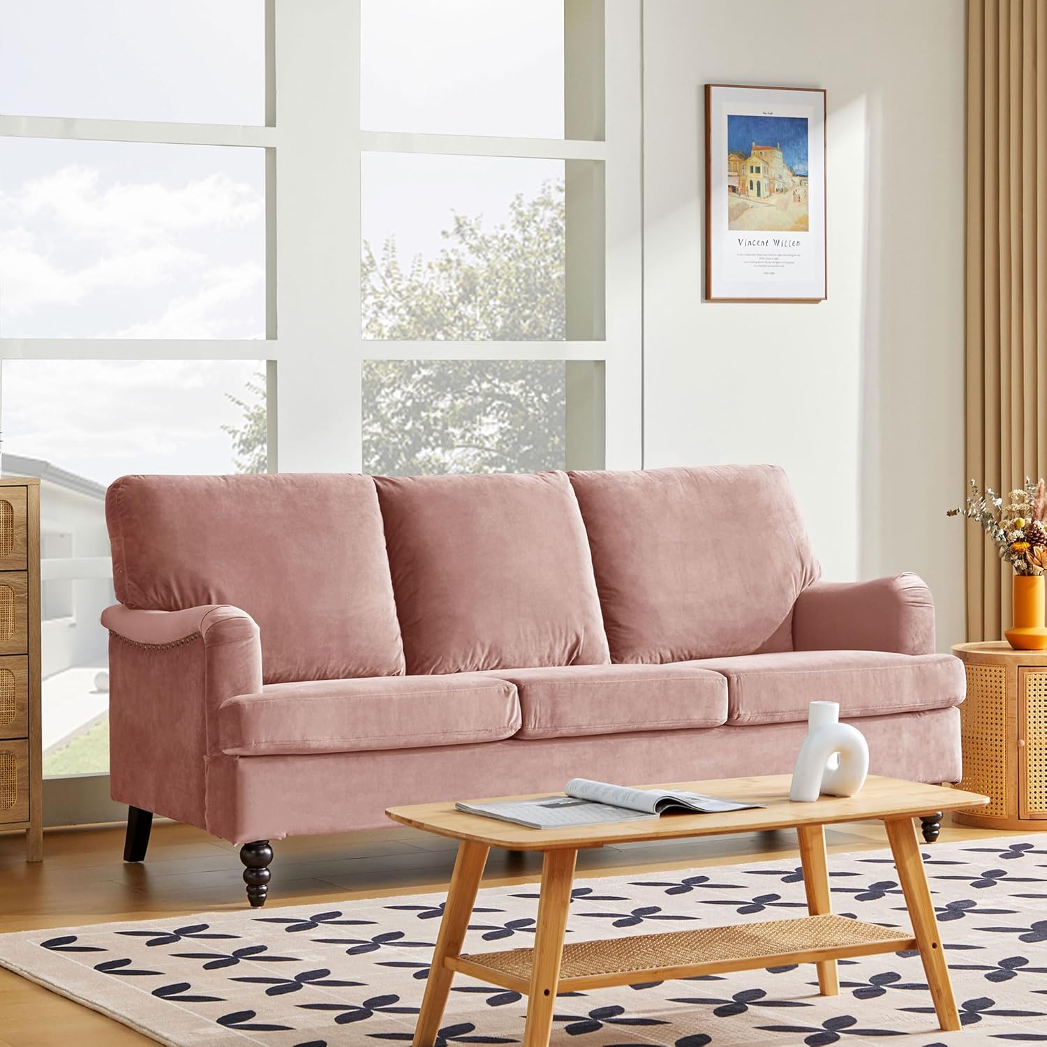 3 Seater Velvet Sofa X6469
