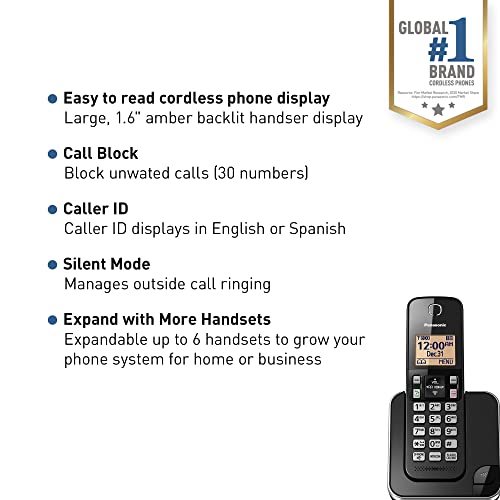 2 Handsets Expandable Cordless Phone System with Answering Machine and Call Block N5513