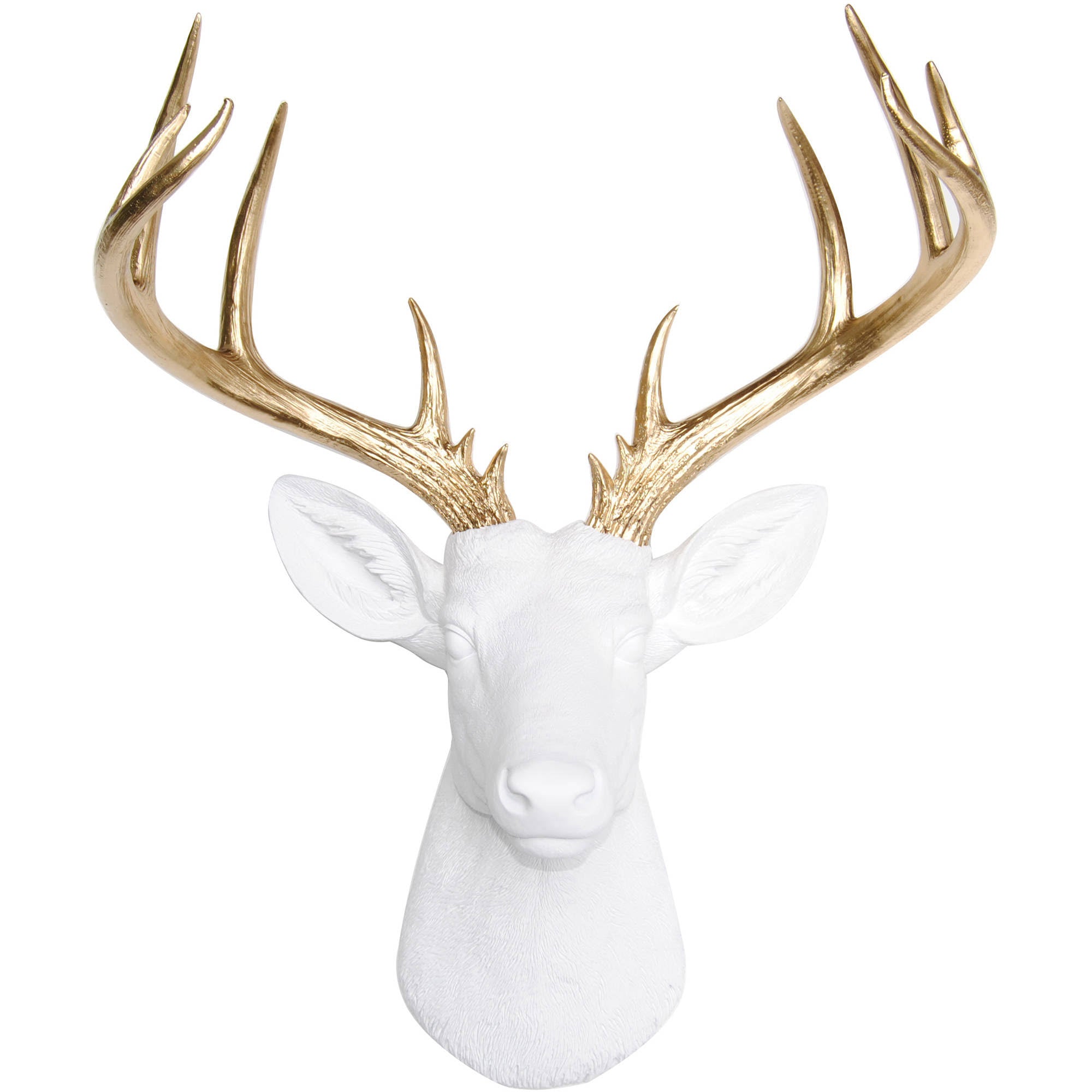 White Faux Deer Head Wall Mount X735298