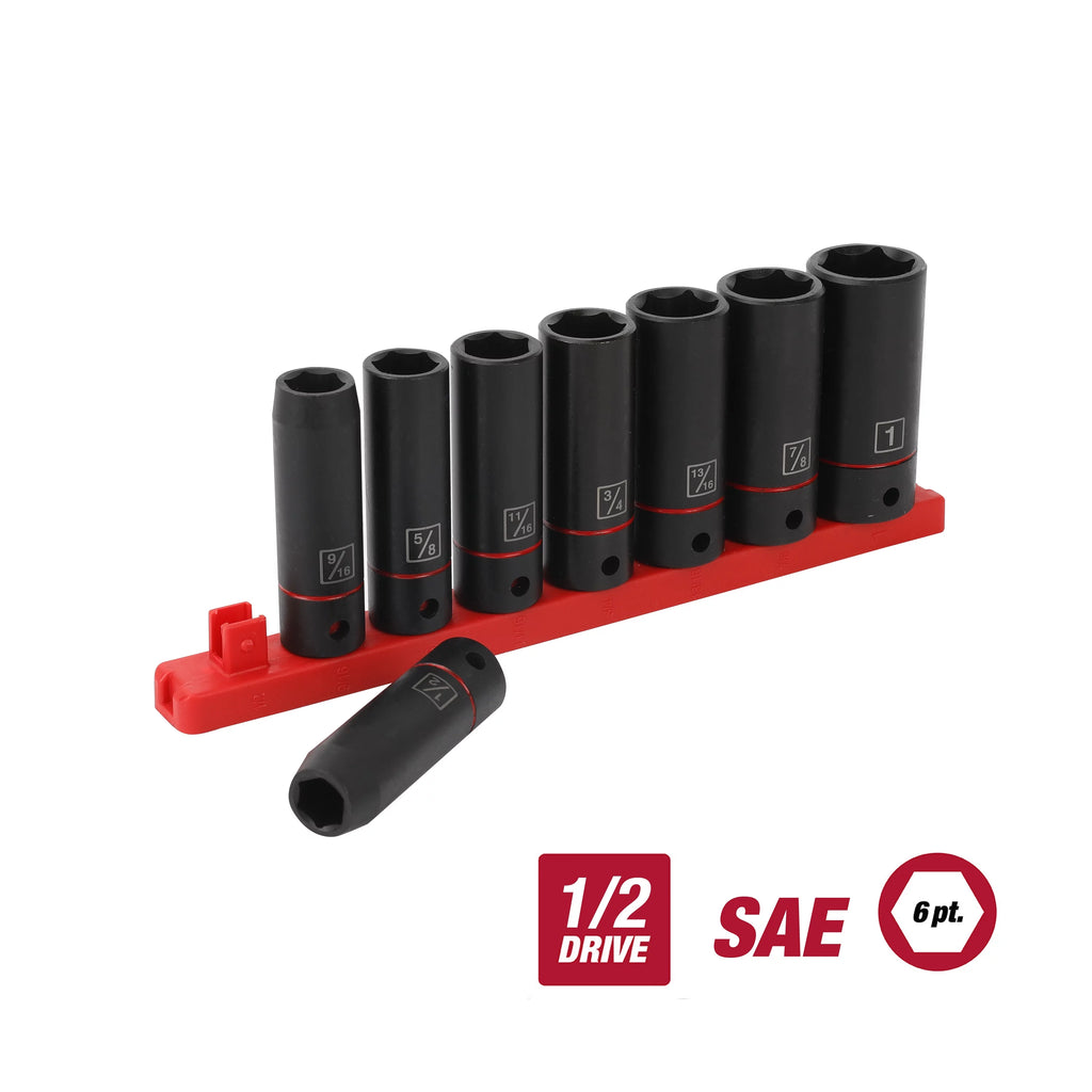 9-Piece 1/2 inch Deep and Standard Drive Impact Socket Set M5662