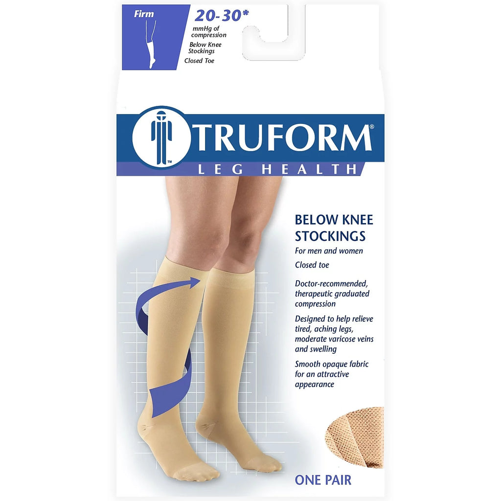 Knee-High Closed Toe Stockings, 20-30 mmHg, XL, Black E71476