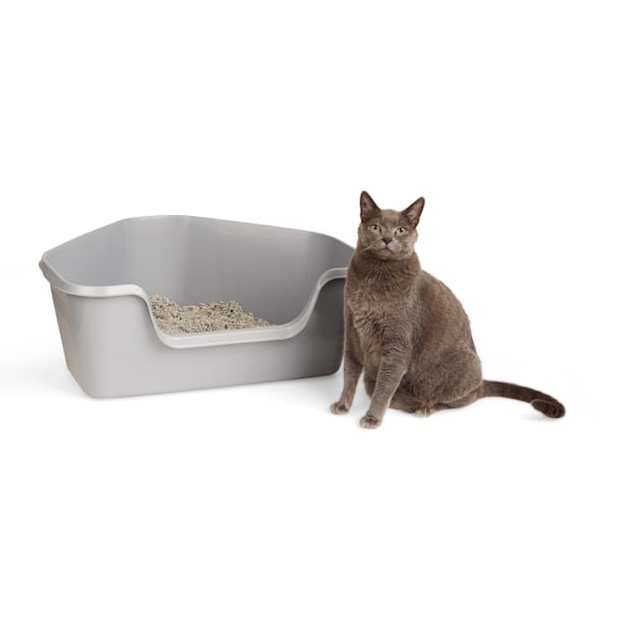 Grey High-Back Corner Litter Box E296