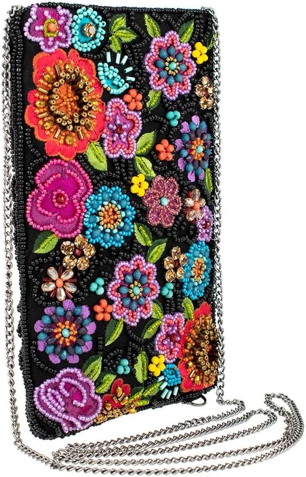 Multi Beaded Floral Crossbody Phone Bag W95121