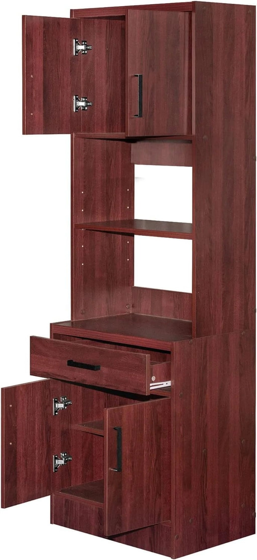 Tall Wooden Kitchen Pantry In Mahogany I3805